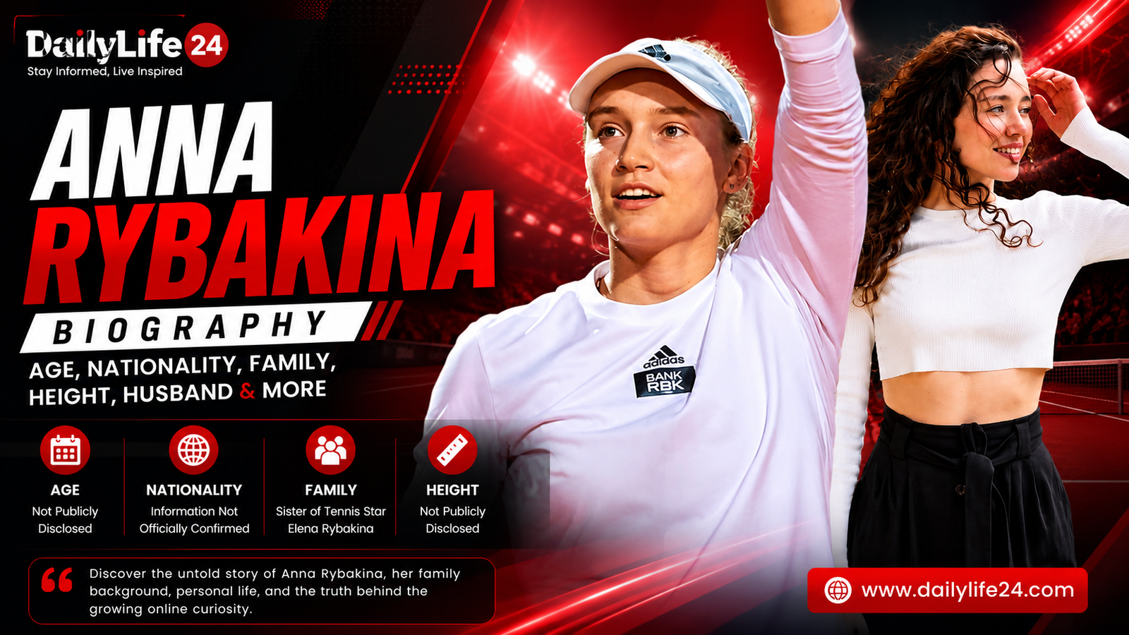 Anna Rybakina biography, age, nationality, family, sister of Elena Rybakina