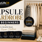 Capsule wardrobe for beginners showing versatile clothing essentials and wardrobe planning