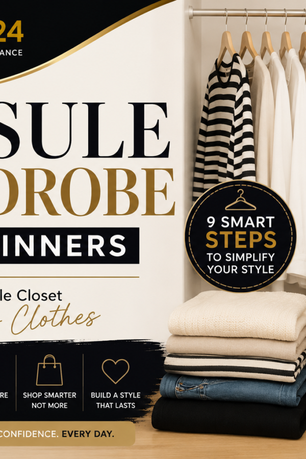 Capsule wardrobe for beginners showing versatile clothing essentials and wardrobe planning