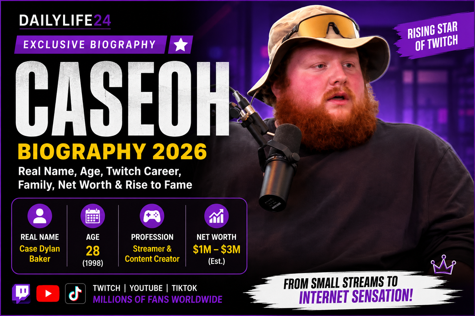 CaseOh streamer during a live Twitch gaming session with biography, real name, age, and career highlights – DailyLife24