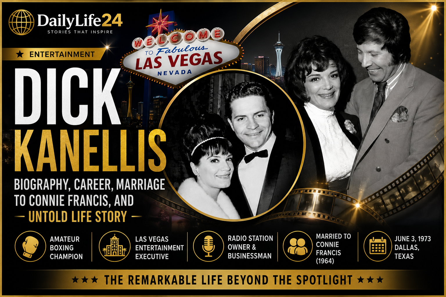 Dick Kanellis Biography – Connie Francis Husband and Las Vegas Entertainment Executive