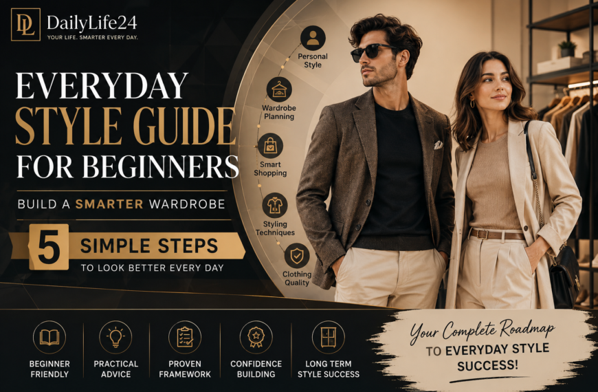 Everyday style guide for beginners showing a smart wardrobe planning system