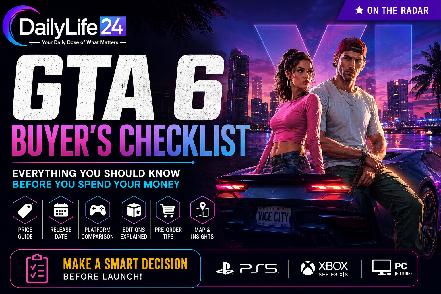 GTA 6 buyer's checklist showing editions, buying advice and launch preparation