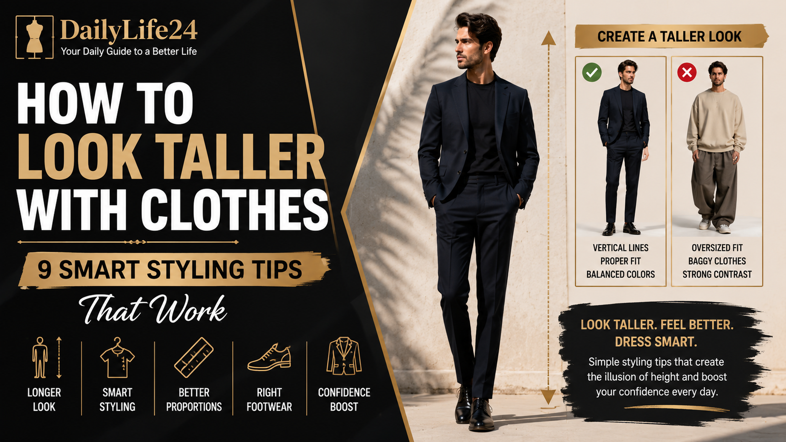 How to look taller with clothes using smart outfit styling and balanced proportions